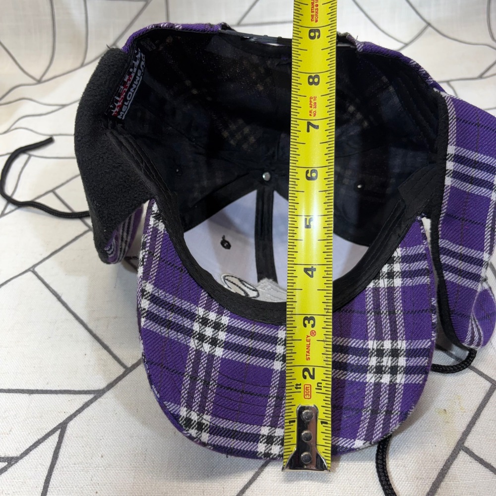 Melonwear Colorado Rockies Hat OSFA Purple Plaid Ear Flap Snapback Baseball Cap - Picture 7 of 8